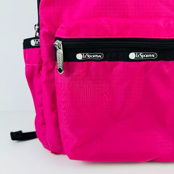 LeSportSac Logan Pop Pink Nylon Dual Compartment Adjustable Large Backpack - Picture 5 of 11